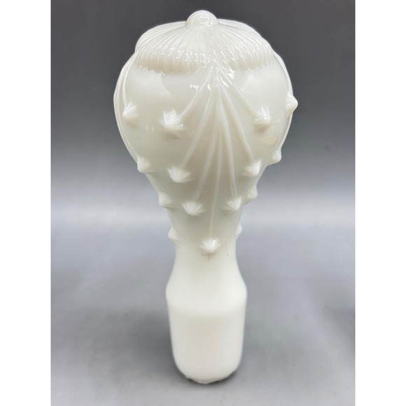 Vintage Milk Glass Decanter Stopper Spiked Hobnail Shell Top Replacement - Picture 4 of 7